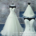 New collection brilliant sliver beads& rich looking A-line skirt ,soft tulle ,sweetheard neckline lovely dress